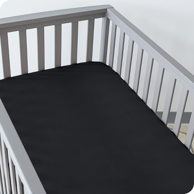 Ultra-Soft Black and White Microfiber Crib Sheet Set