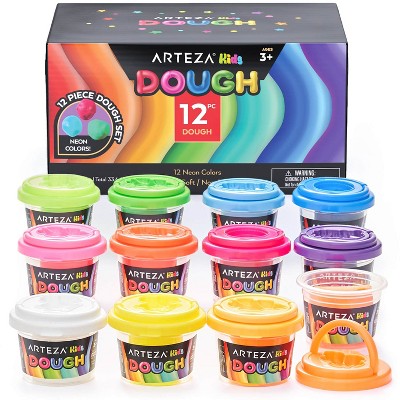 Arteza Kids Dough in tubs, Neon Colors - 12 Pack (ARTZ-4355)