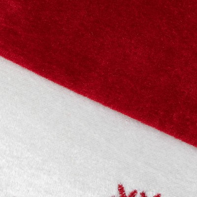 19'' Red and White Velvet Snowflake Christmas Stocking