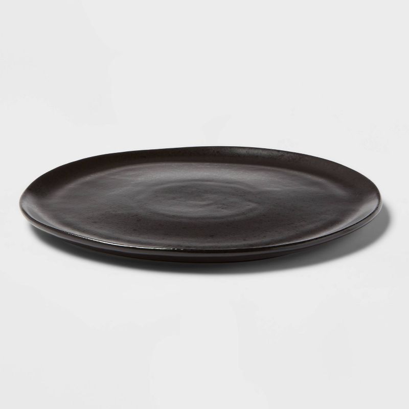 10&#34; Earthenware Houlton Dinner Plate Black - Threshold&#8482;, 4 of 5