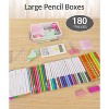 Paaaawaters 6 Pack Extra Large Pencil Box, Plastic Pencil Case Crayon Box, Clear Marker Organizer Plastic Containers with Lid - 4 of 4