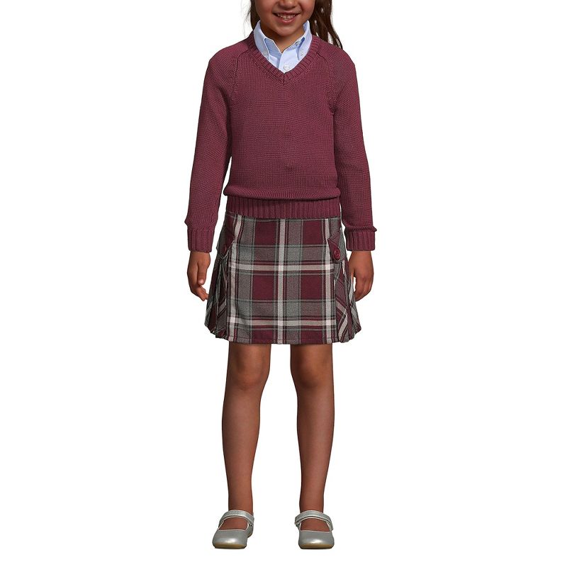 Lands' End School Uniform Kids Cotton Modal V-neck Sweater, 3 of 5