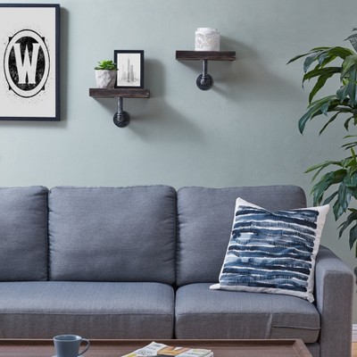 11.7" X 7.6" 2pc Industrial Pipe Wall Shelf Set Danya B. Target