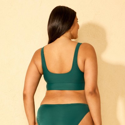 Shade & Shore Women's Scoop Neck Longline Bikini Top - Shade & Shore™ Green L — фото 5