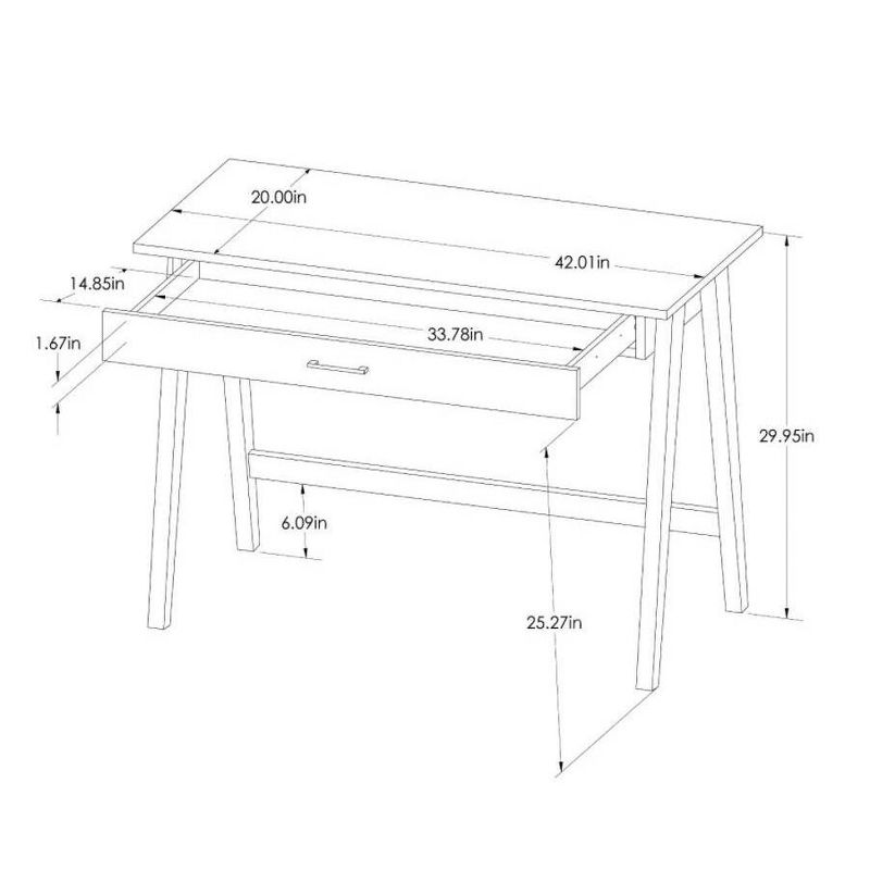 Paulo Wood Writing Desk with Drawer - Threshold™, 5 of 12