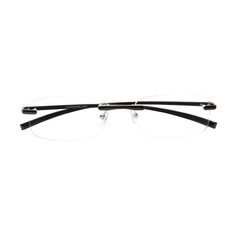 ICU Eyewear Stanford Rimless Black Reading Glasses, 1 of 9