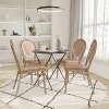 Emma & Oliver Colmar Set of Four Indoor/Outdoor Stacking Thonet Bistro Style Chairs with PE Rattan Seat and Metal Frame - 2 of 4