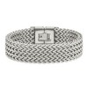 Black Bow Jewelry Men's 16mm Polished Stainless Steel Woven Bracelet, 7.5 Inch - 3 of 4