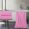 Pink Waffle Weave Microfiber Bath Towels, 60x30in, Set of 2, Quick Dry, Lint Free. - 4 of 4