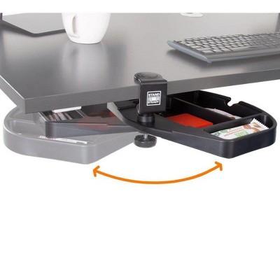 Black Swivel Clamp-On Desk Organizer with Steel Frame