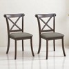 Mshliw Set of 2 X-Back Dining Chairs, Upholstered Fabric Side Chairs with Rubber Wood Frame for Dining Room or Kitchen, Modern Farmhouse Style - 2 of 4