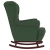 vidaXL Rocking Chair with Solid Wood Rubber Legs Dark Green Velvet - 4 of 4