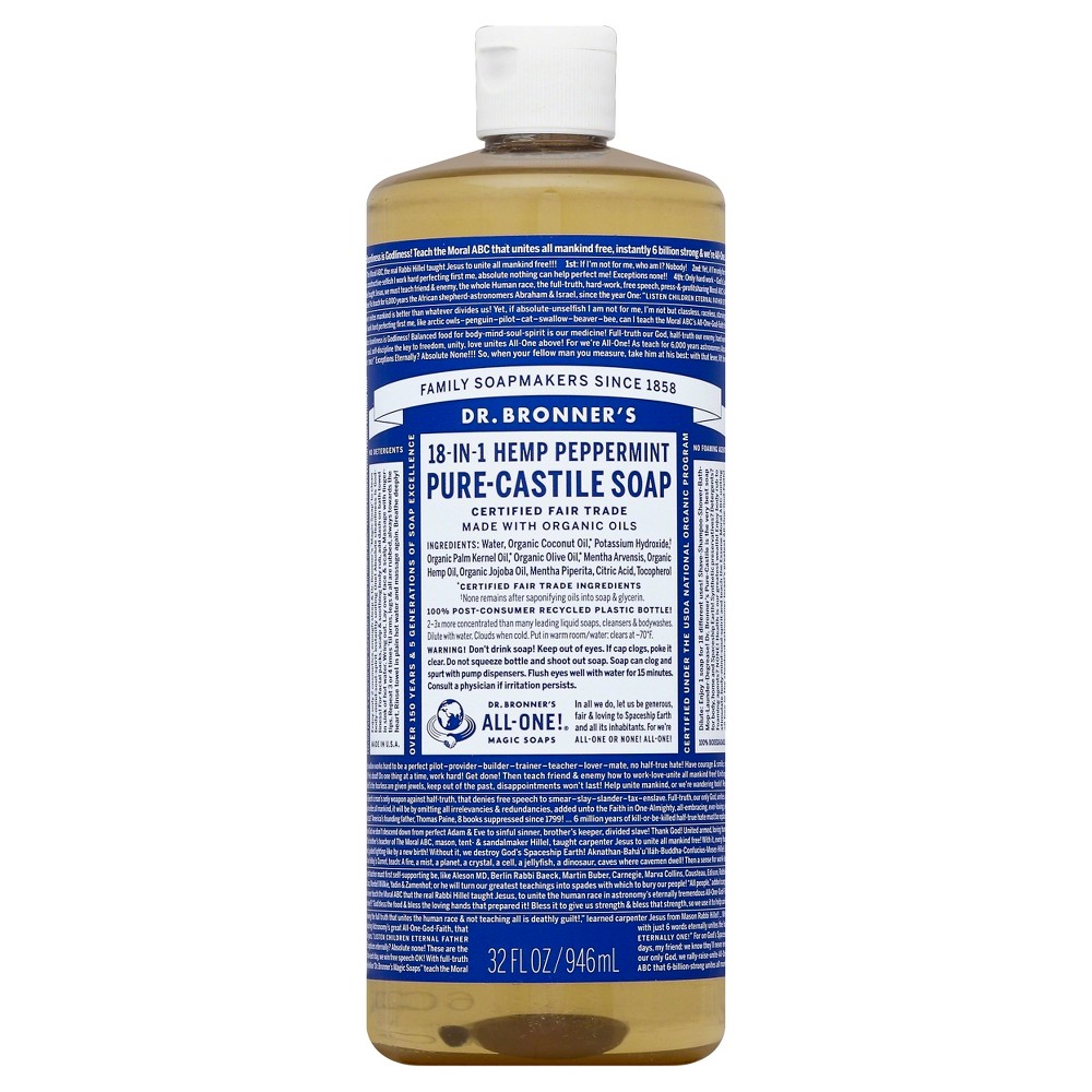 Dr. Bronner's Peppermint Pure-Castile Liquid Soap - 32 oz