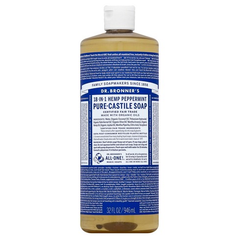bronner dr soap castile peppermint pure hemp 32oz target spray tan
