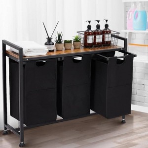 GustoWave 3/4 Compartments Laundry Sorter Basket for Bathroom, Bedroom - 1 of 4