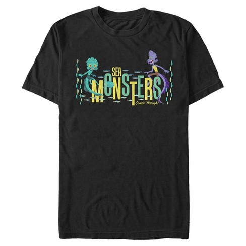 Men's Luca Sea Monsters Comin' Through T-shirt - Black - X Large : Target