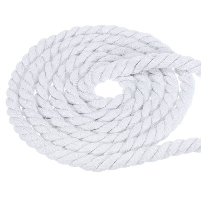 Unique Bargains Natural Twisted Cotton Rope 3 Strand Tug of War Rope with Sealing Tape