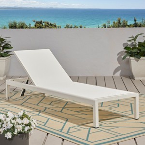 Patio Recliner,Outdoor Mesh Chaise Lounge With Adjustable Backrest,Patio Recliner Chair,Recliner Chair For Patio,Poolside-Cuddlewood - 1 of 4