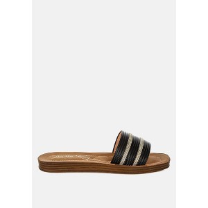 Zosaya Faux Zipper Detail Slip Ons Sandals Women - 1 of 4