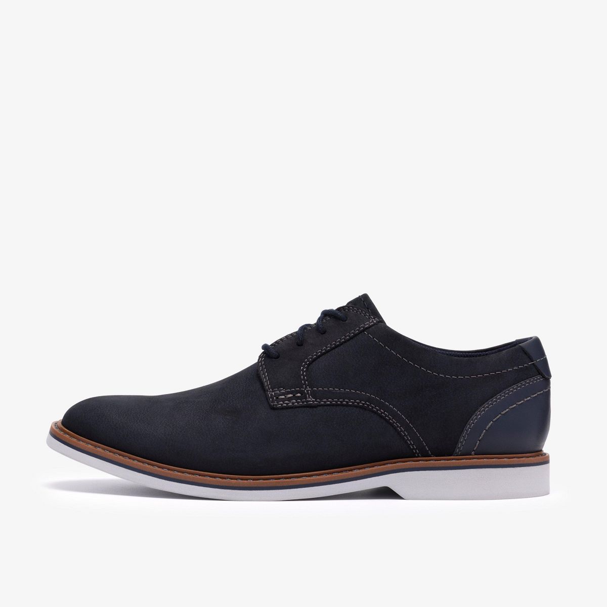 Clarks Mens Radcliff Low Navy Nubuck Shoes - thumbnail 2