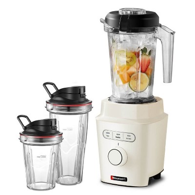 Hauswirt High Power 1200 Watts 15-Speed Professional Countertop Electric Kitchen Blender with 2 Bottles for Smoothies, Shakes, Baby Food, and More