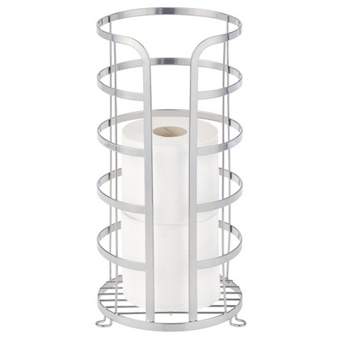 Mdesign Carson Metal Free Standing Toilet Paper Stand, Holds 3 Rolls ...