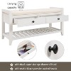 Shoe Rack Bench for Entryway, Wooden Shoe Bench with Cushion Seating and 2 Storage Drawers - 4 of 4