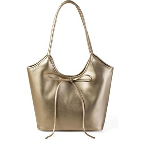 Vintage French Bow Tote Bag Large Capacity Hobo Bag Satchel Purse Chic Underarm Bag - 1 of 4