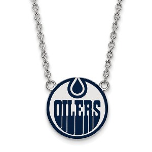 Black Bow Jewelry Sterling Silver Edmonton Oilers NHL Necklace 18 Inch - 1 of 4