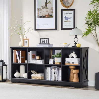 Farmhouse  Cube Bookshelf, Wood Display Cabinet Book Shelves for Bedroom,Living Room,Office