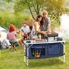 VEVOR Camping Kitchen Table, Folding Outdoor Cooking Table, 3 Adjustable Height, Aluminum Lightweight Portable Cook Station, Blue - 2 of 4