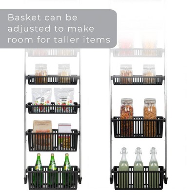 Smart Design 8-Tier Over The Door Hanging Pantry Organizer with 6 full Baskets and 2 Deep Baskets: Steel Kitchen Storage, Black — фото 5