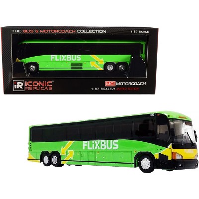 MCI D4505 Motorcoach Bus "Phoenix" (Arizona) "Flixbus" Bright Green and Yellow 1/87 (HO) Diecast Model by Iconic Replicas