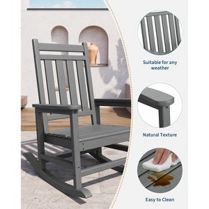 2-Pack HDPE Poly Lumber Rocking Chairs – High-Back Porch Rockers for Adults | All-Weather Resistant Patio Furniture - 1 of 3
