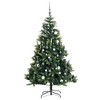 vidaXL Artificial Hinged Christmas Tree with 150 LEDs, Multi-Size Christmas Ball Set, Realistic PE Tips and Sturdy Stand - 59.1" - 3 of 4