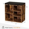Shoe Storage Bench, 5 Cubbies Storage Rack Bench with Cushion, Entryway Bench - 2 of 4
