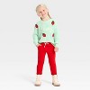 Toddler Girls' Bluey Strawberry Chunky Knit Sweater - Mint Green - 4 of 4