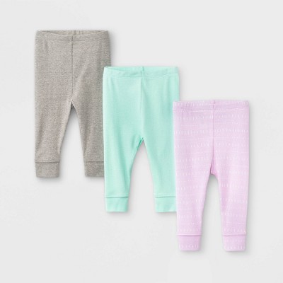 Image of Baby Girls' 3pk Dino Dreams Pull-On Pants - Cloud Island™ Pink 6-9M