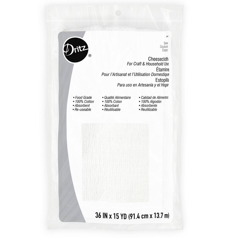 Dritz 36&#34; 15-Yards Cheesecloth for Craft and Household Use White, 1 of 5