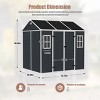 Dark Gray Resin Backyard Storage Shed with Window, Outdoor Plastic Garden Tool Shed, Weatherproof Roof Storage Shed with Large Space-Coolbibila - 4 of 4