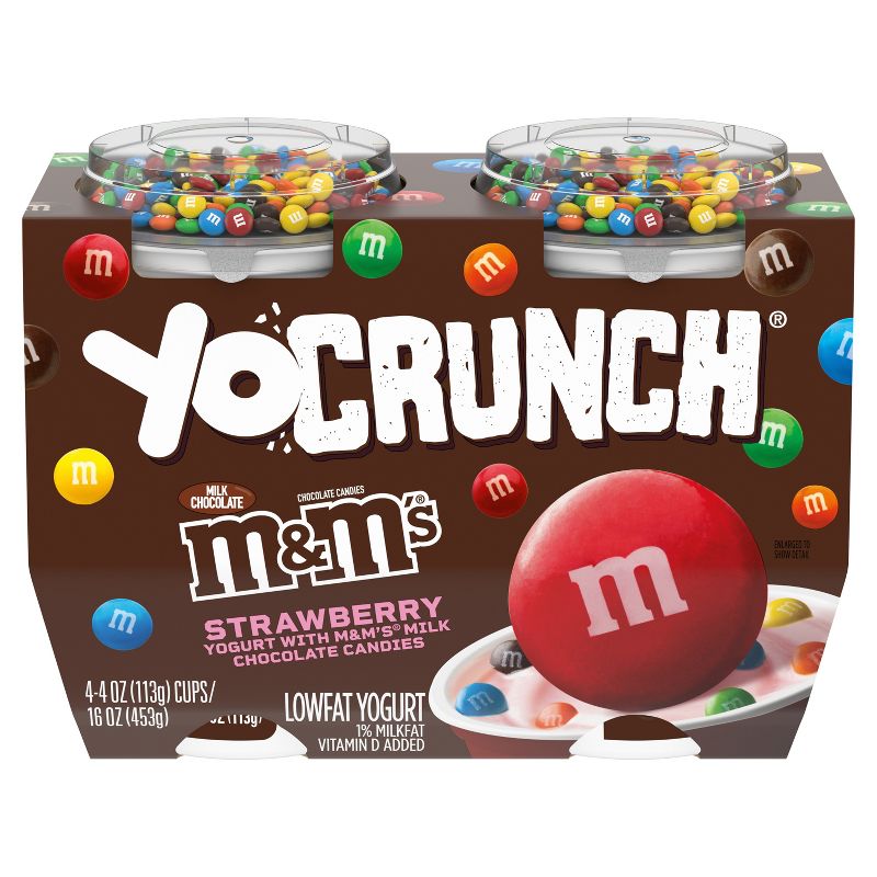 YoCrunch Low Fat Strawberry with M&#38;Ms Yogurt - 4ct/4oz Cups, 3 of 10