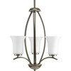 Progress Lighting Joy 3-Light Foyer Fixture, Antique Bronze, Fluted Glass Shades - 3 of 4