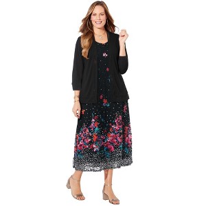 Catherines Mixed Media Cardigan - 1 of 4