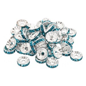 Unique Bargains Rhinestone Small Round Bulk Glass Spacer Beads for Jewelry Making 100 Pcs - 1 of 4