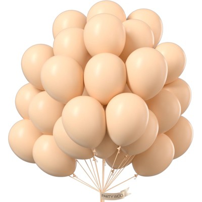 PartyWoo Balloons Nude Beige Apricot Boho 12 Inch 50 pcs