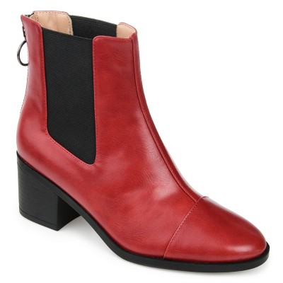 Journee Collection Womens Nigella Back Heel Zip Stacked Heel Booties