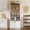 Farmhouse Kitchen Pantry Cabinet,Wood Kitchen Cabinet with Barn Door,Drawers and Adjustable Shelf - 3 of 4