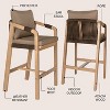JONATHAN Y Porto Modern Coastal Tub Roped Acacia Wood Outdoor Bar Stool with Cushions and Armrests - 2 of 4