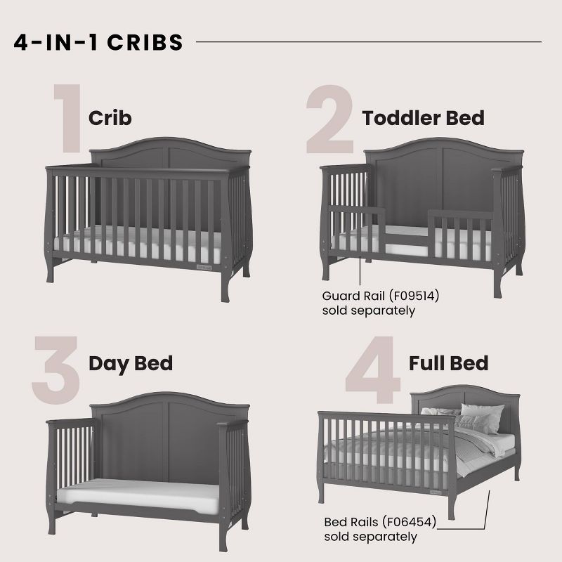 Child Craft Camden 4-in-1 Convertible Crib - Cool Gray, 3 of 10
