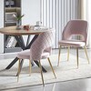 Kumasinova Luxury Velvet Dining Chairs with Metal Legs,Set of 2/4,Chic Armless Accent Chairs with Hollow Back for Kitchen&Dining Room,350lbs Max - 4 of 4